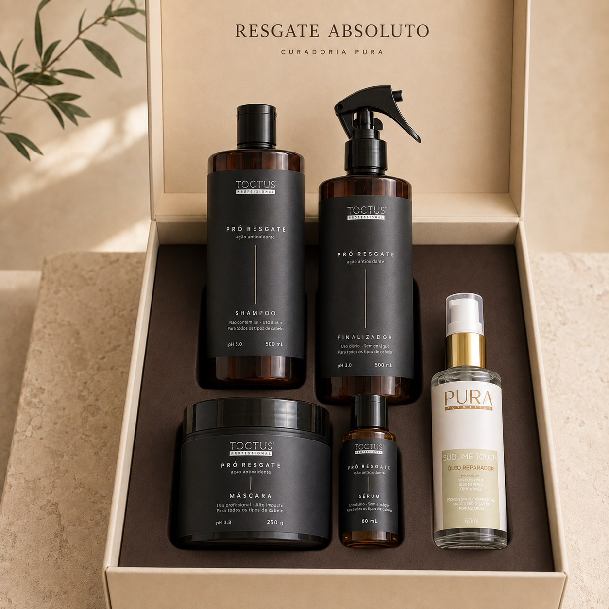 Kits e curadorias capilares Pura Cosméticos