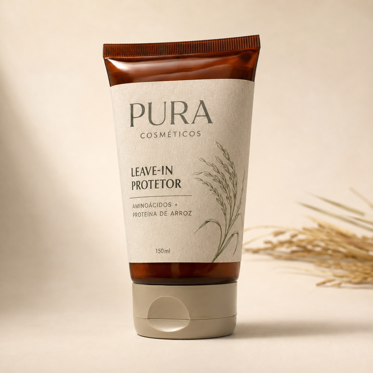 Pura Leave-in Protetor com aminoácidos e proteína de arroz, bisnaga de 150 ml